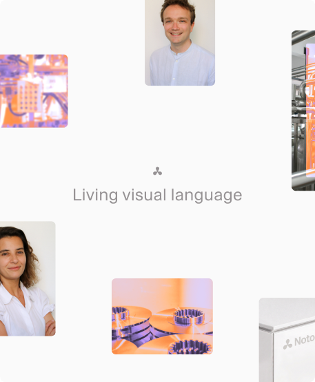Notom living visual language, portraits and generated imagery
