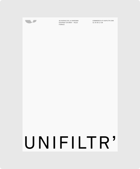 Unifiltr’ letterhead